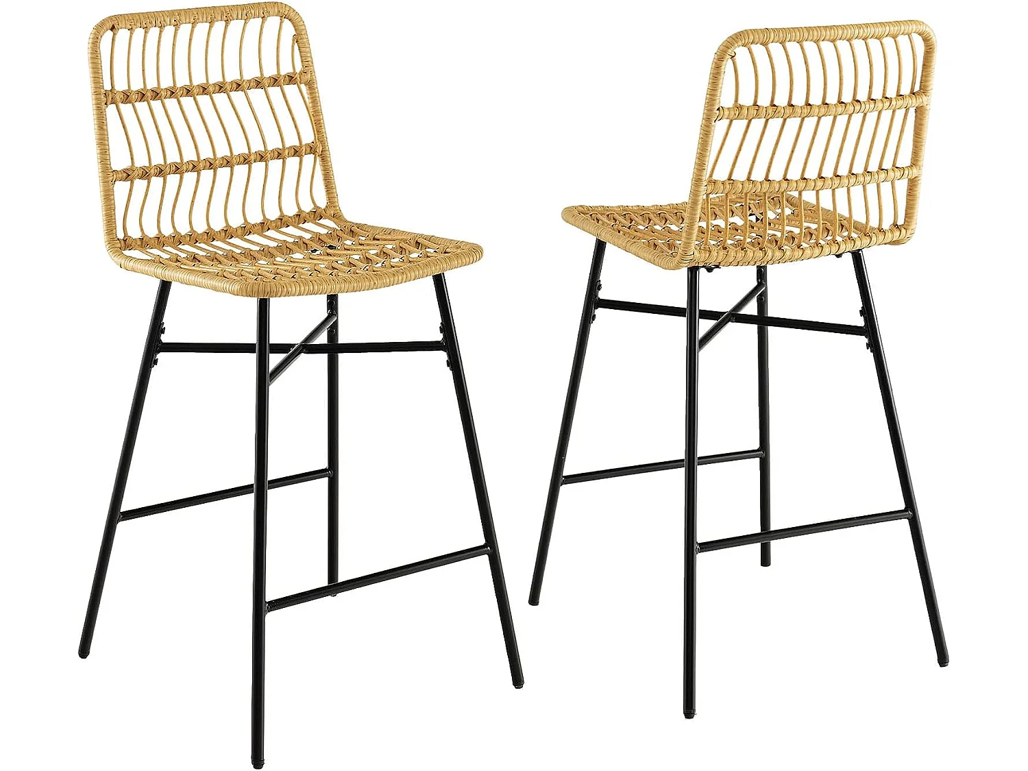Barhocker Rattan (2er Set)