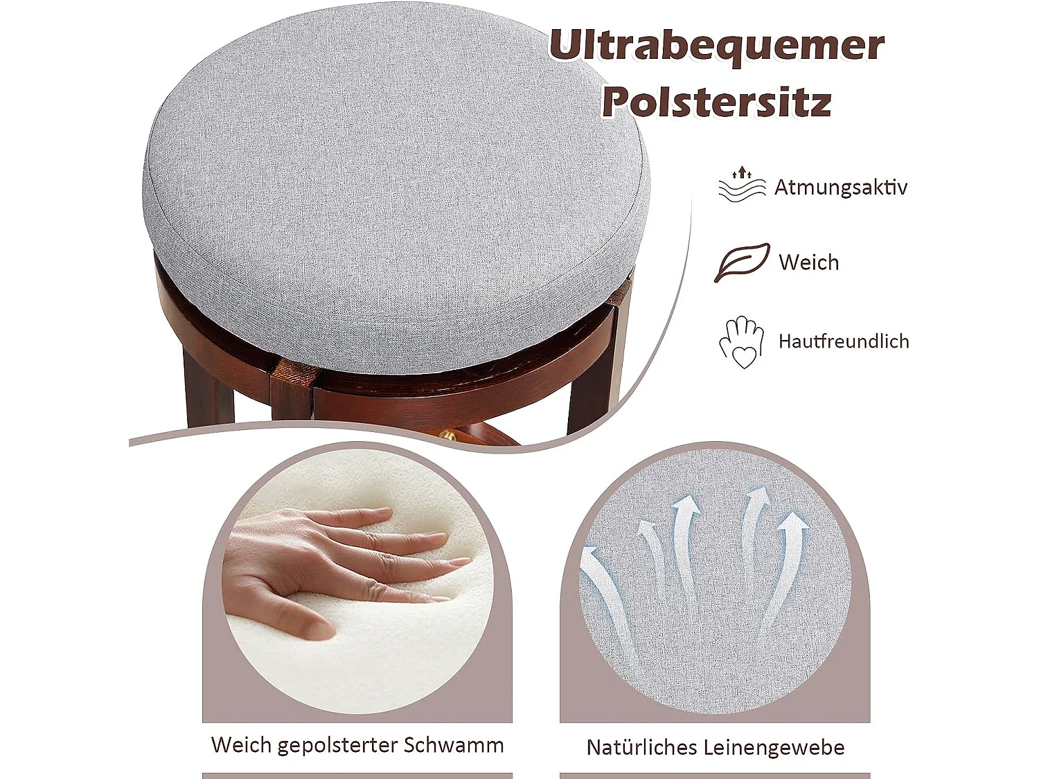 Barstühle gepolstert (2er Set)