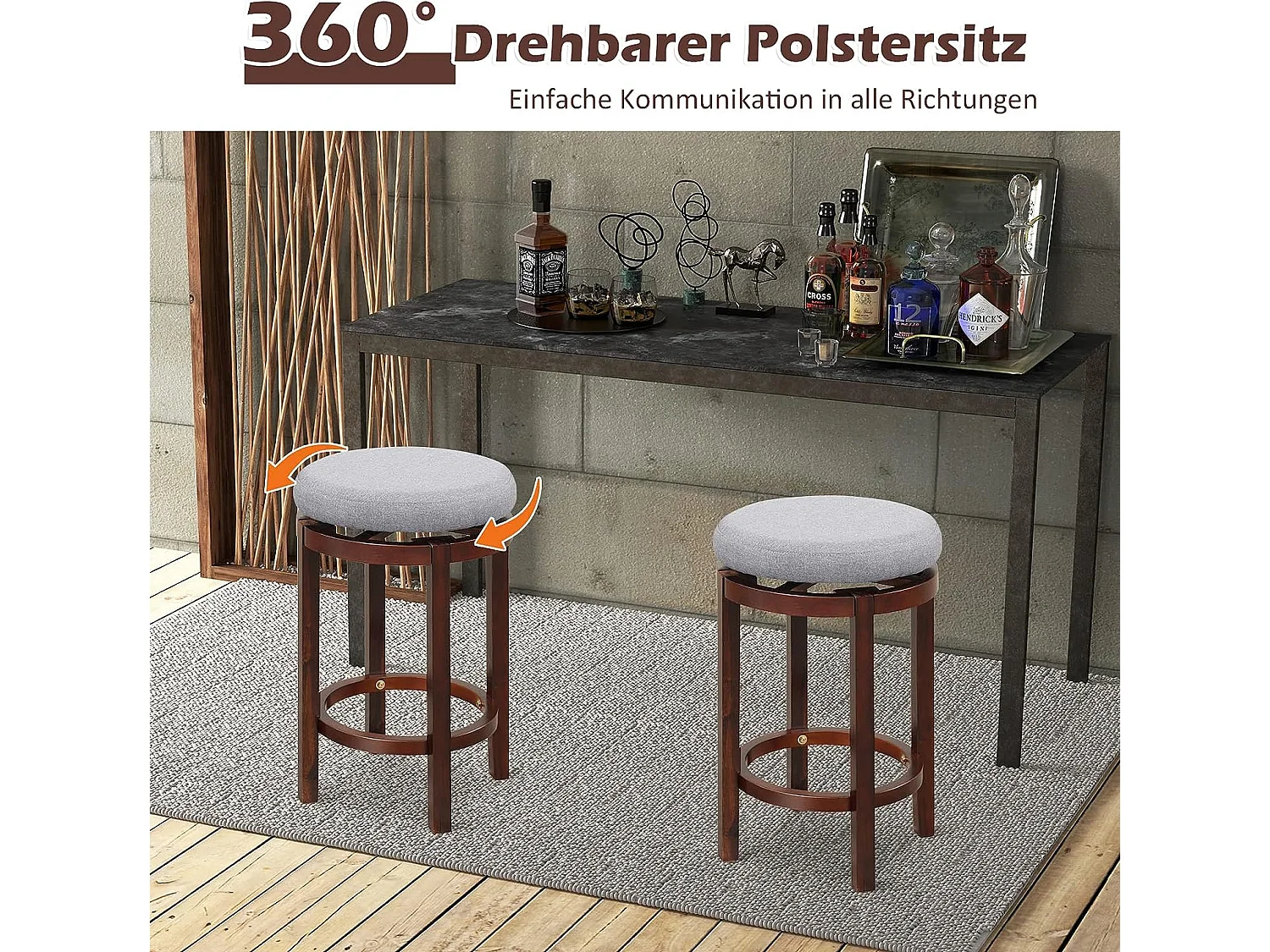 Barstühle gepolstert (2er Set)