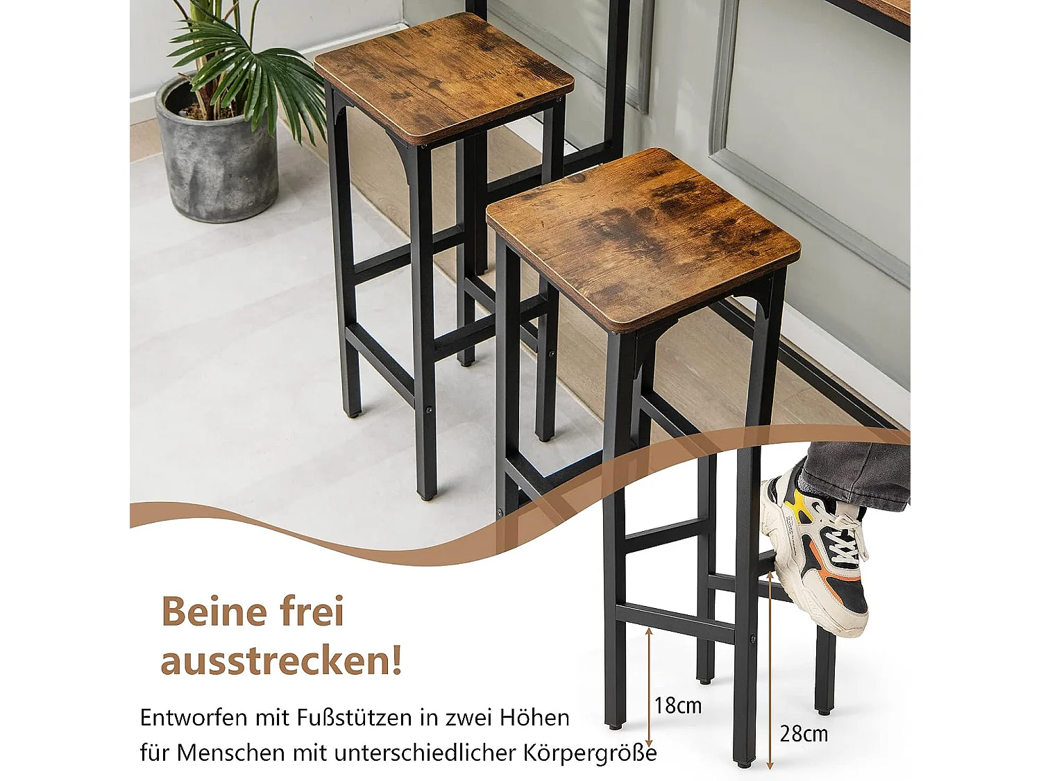 2er Set Barhocker, Barstühle Vintage