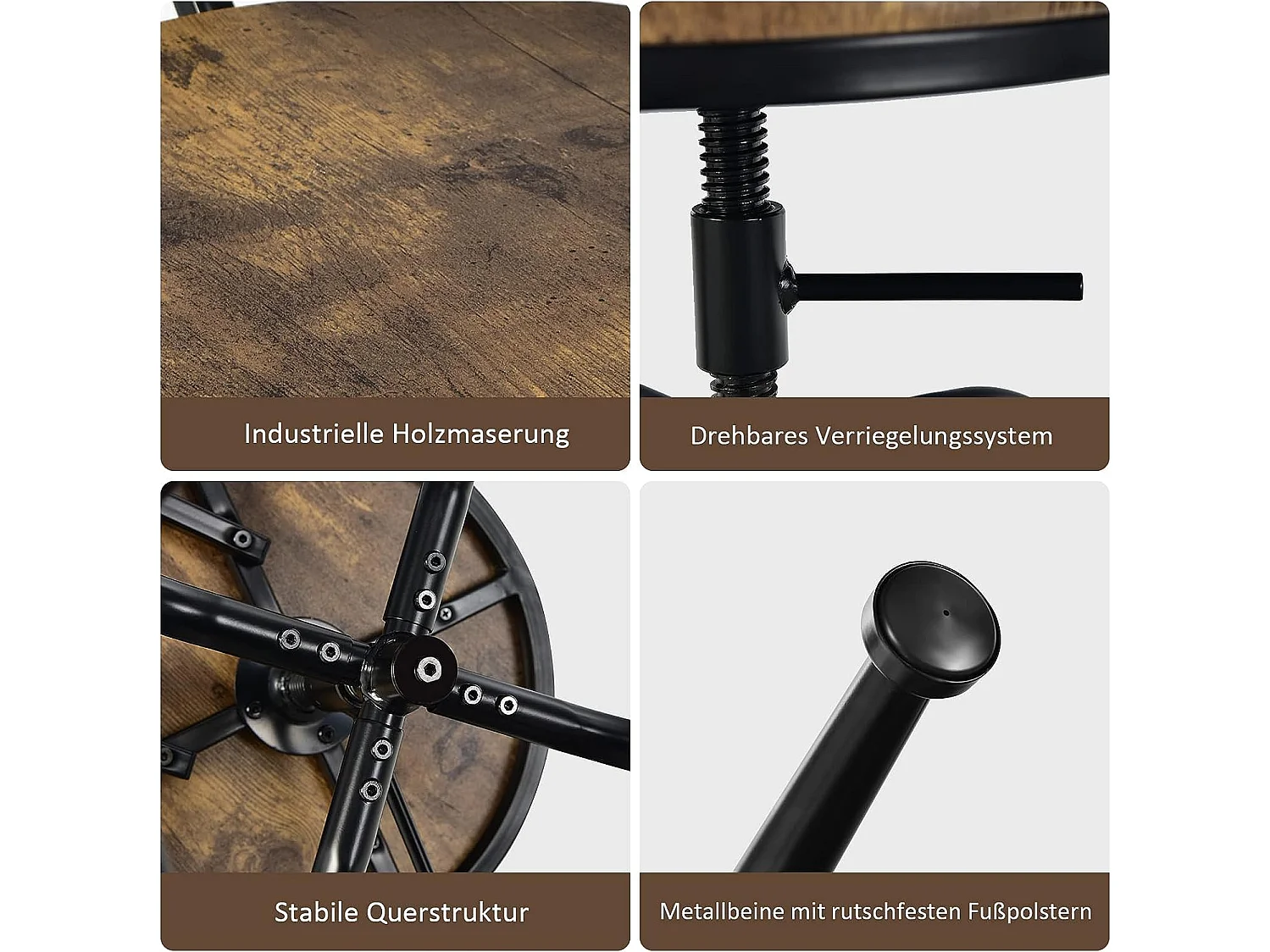 2er Set Barhocker drehbar mit Rücklehne