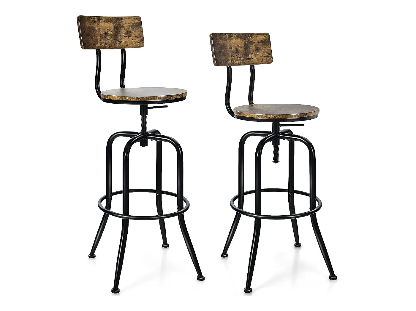2er Set Barhocker drehbar mit Rücklehne