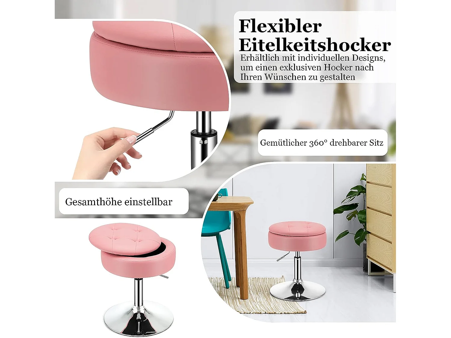 PU Drehhocker höhenverstellbar