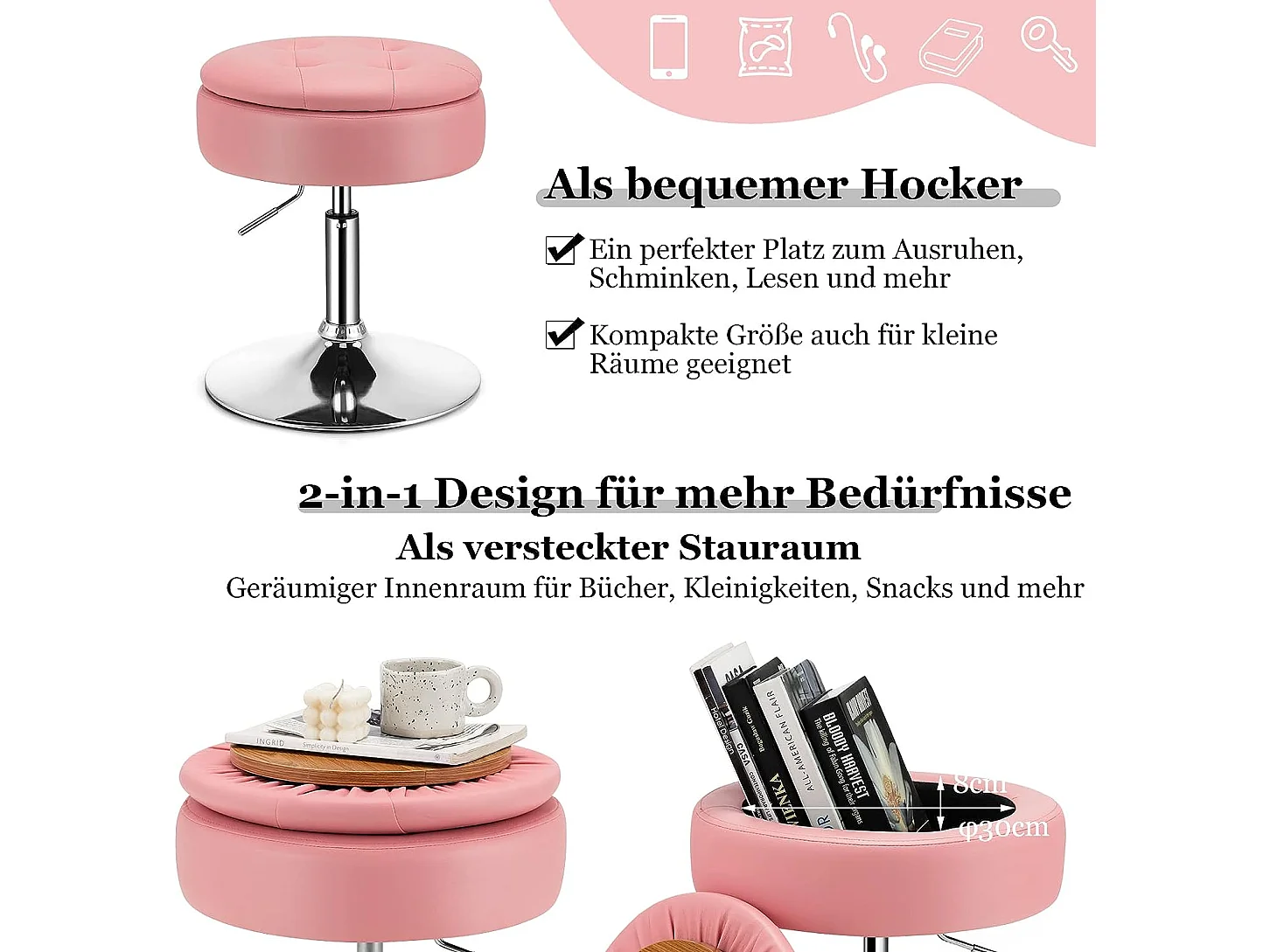 PU Drehhocker höhenverstellbar