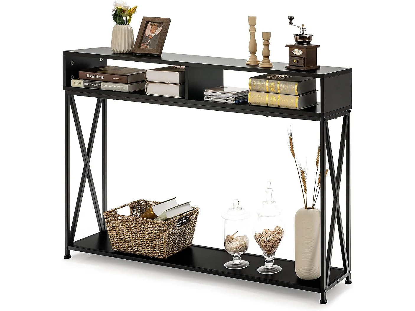 Konsolentisch mit offnen Fächern