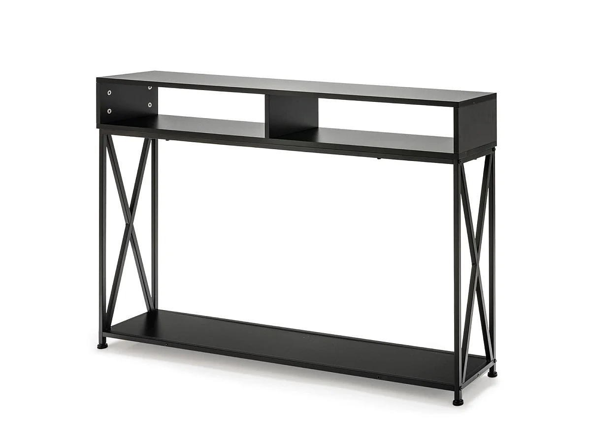 Console a 2 ripiani, tavolino da salotto 120 x 23 x 79