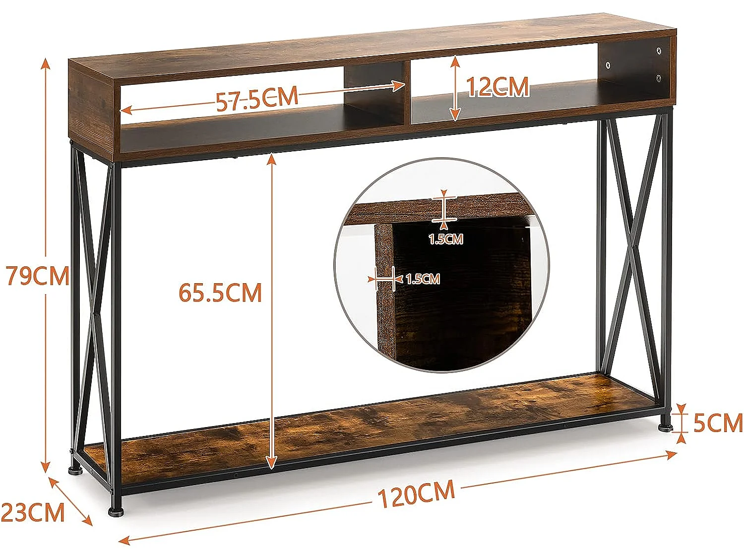 2 Ebenen Konsolentisch TH32238