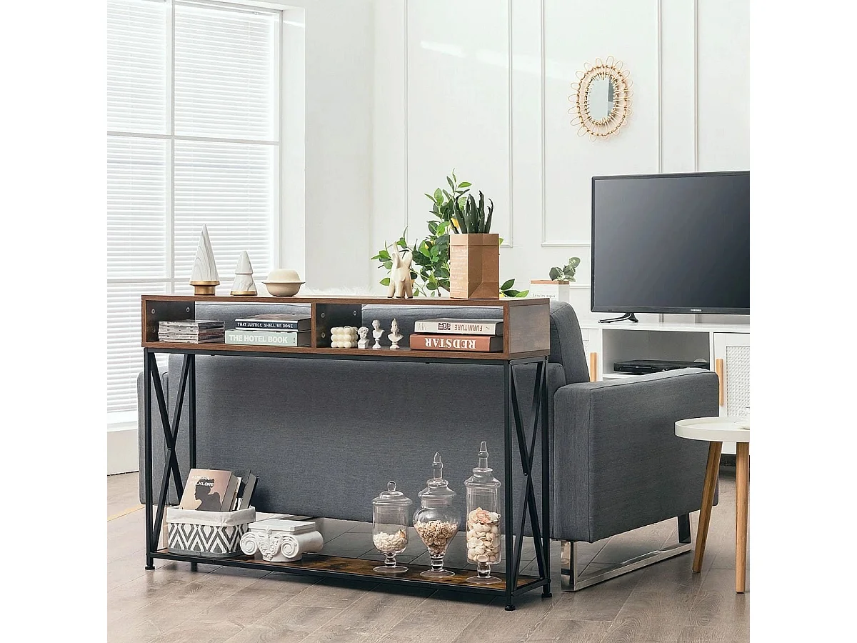 Console a 2 ripiani Tavolino 120 x 23 x 79