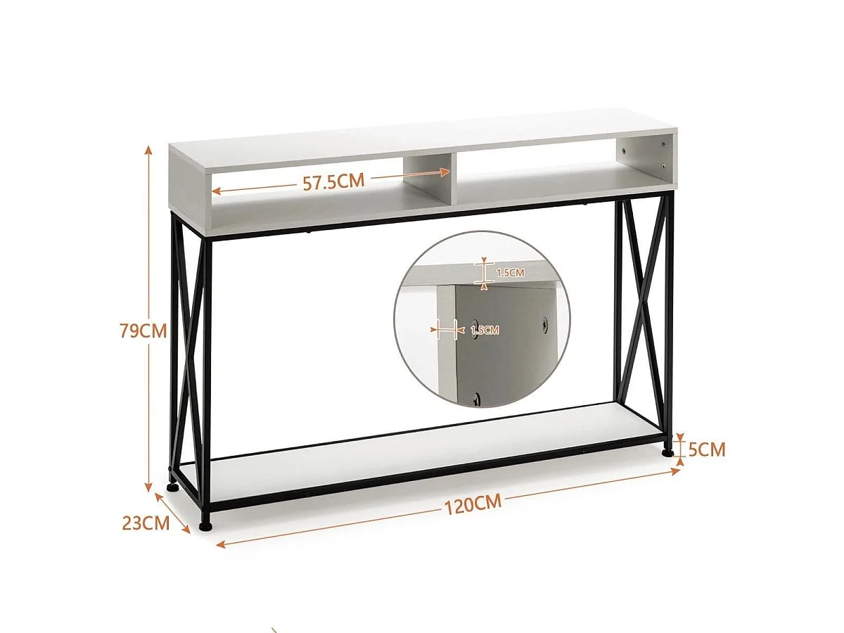 2-etagers konsol Sidebord 120 x 23 x 79
