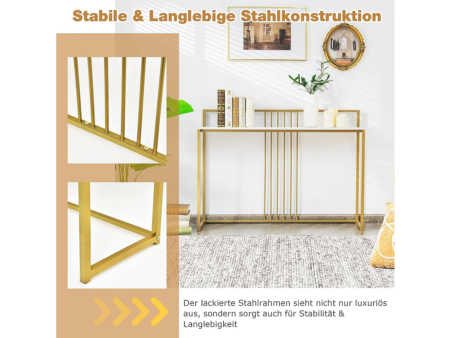 Konsolentisch mit Metallgestell