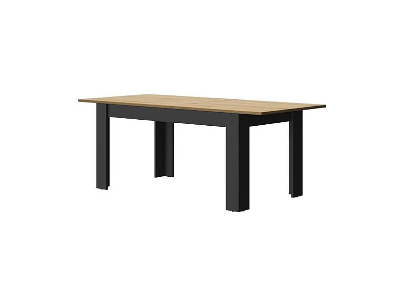Table a manger pour 4 a 8 personnes - Rectangulaire + allonge - Style industriel - MANCHESTER - L 200 x P 90 x H 77 cm