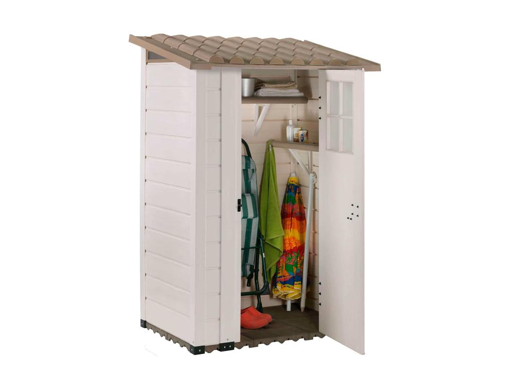 Casetta in Resina Gardiun Tuscany Evo 100 139x95x201 cm Bianco/Ecrù