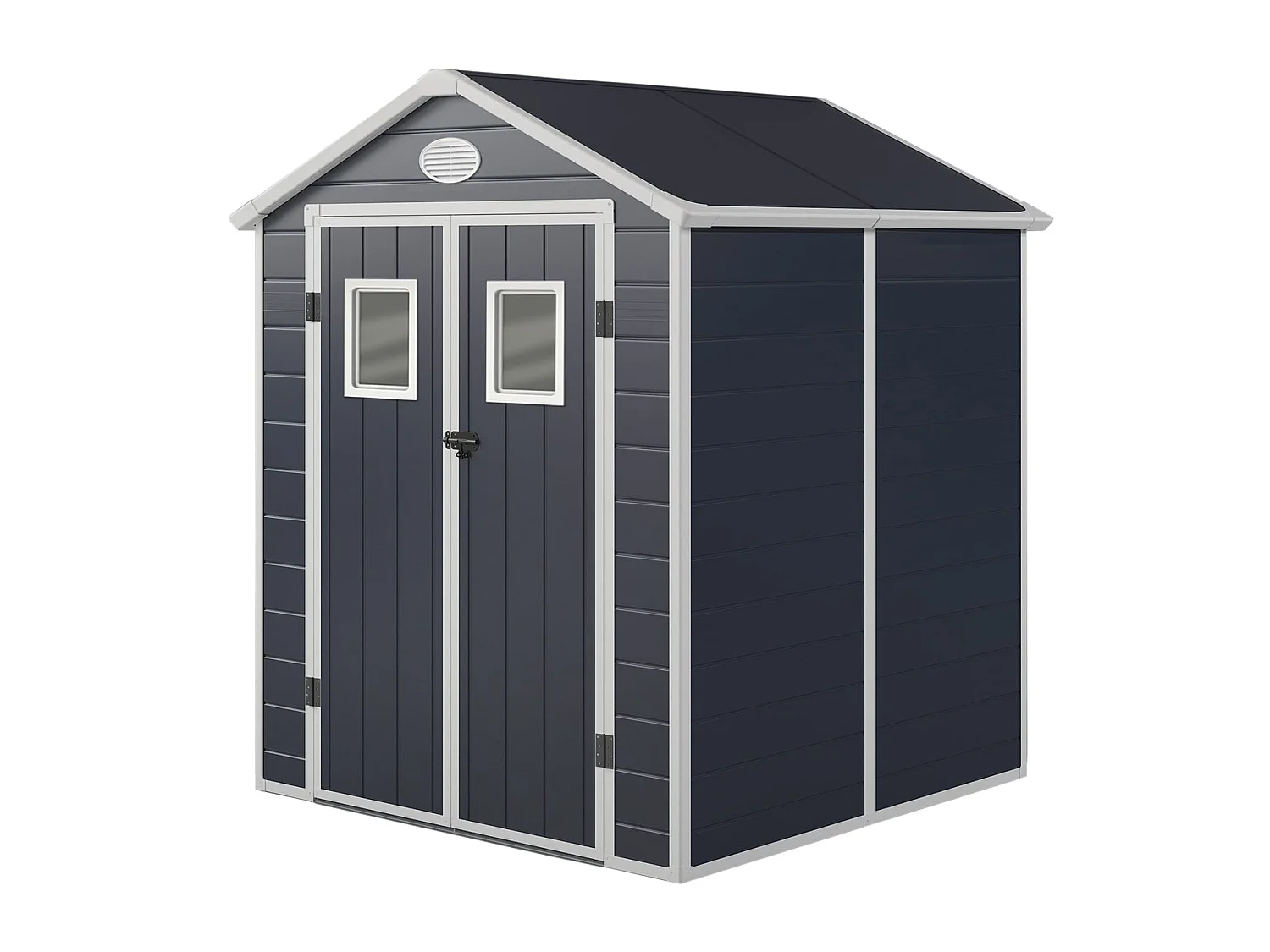 Caseta de Resina de Jardín Gardiun Zoe A - 3,64 m² 190x192x226 cm con Suelo Gris Antracita