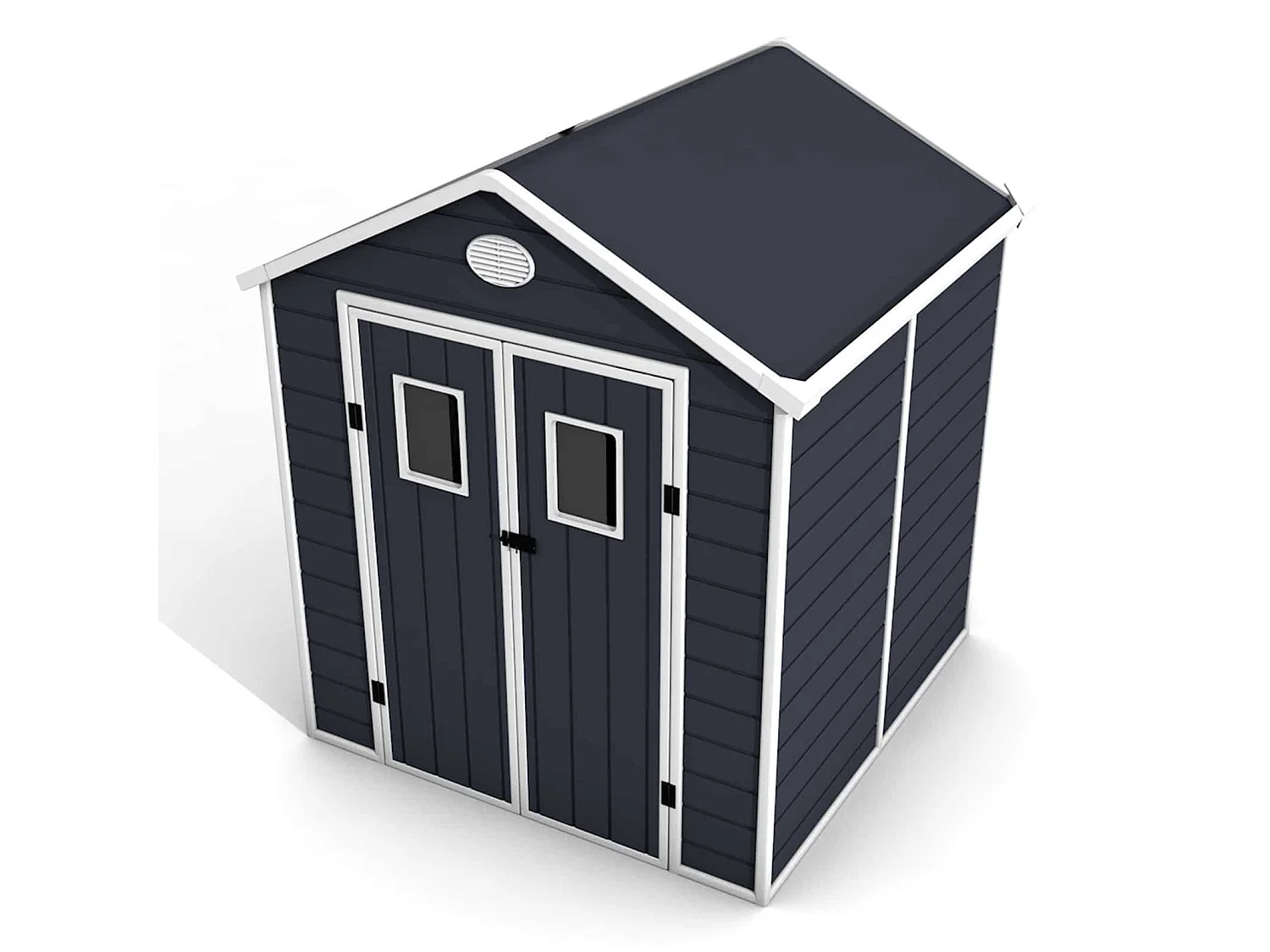 Caseta de Resina de Jardín Gardiun Zoe A - 3,64 m² 190x192x226 cm con Suelo Gris Antracita