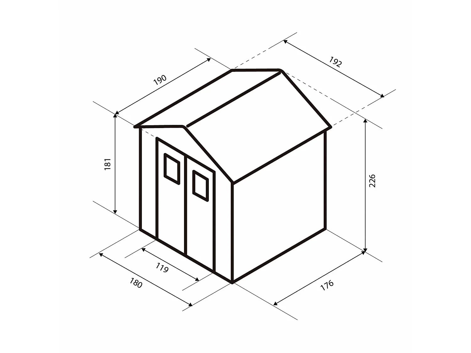 Caseta de Resina de Jardín Gardiun Zoe A - 3,64 m² 190x192x226 cm con Suelo Gris Antracita