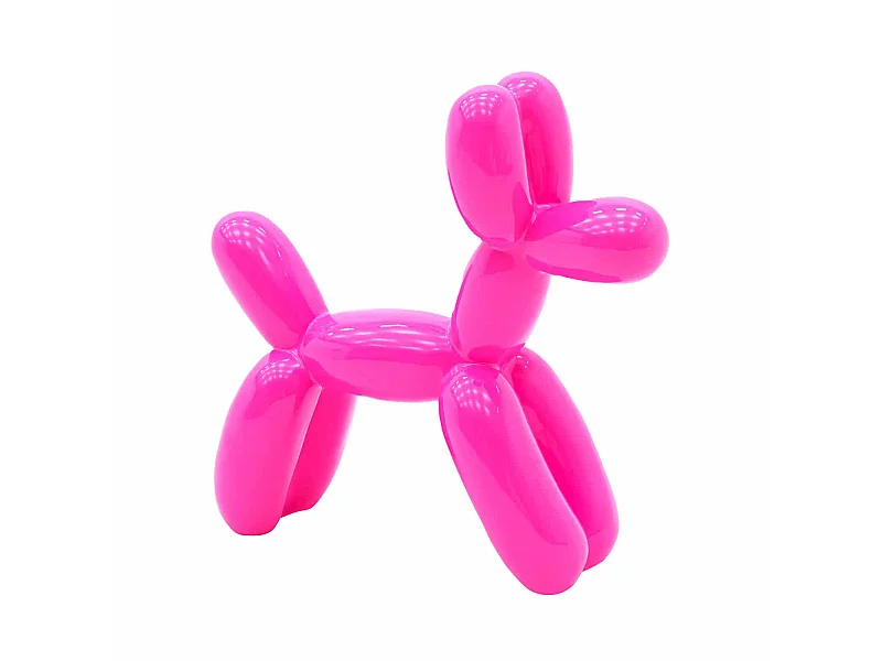 Statuetta Palloncino a Forma di Cane Taglia XS Kuatéh in Poliresina 41x13x41 cm Colore Rosa