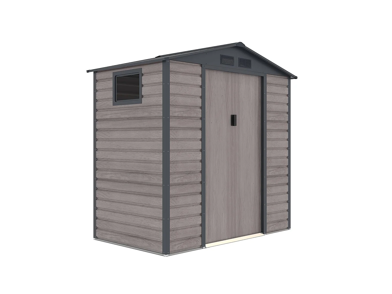Caseta Metálica Gardiun Surrey 2,71 m2 Exterior 213x127x211 cm de Acero con Ventana Lateral y Efecto Madera Veteada
