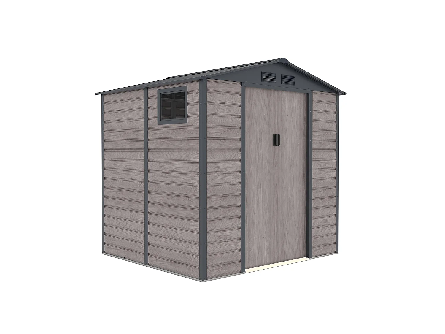 Abri de Jardin en Métal Gardiun Surrey 4,07 m2 Extérieur 213x191x211 cm en Acier avec Fenêtre Latérale et Effect Bois Grainé