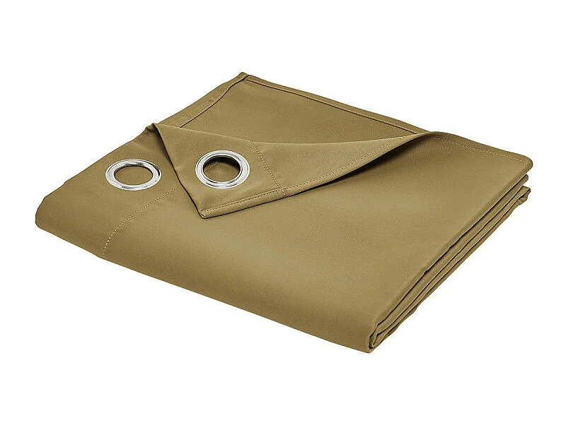 Rideau occultant prêt-à-poser, 100% polyester. Bronze