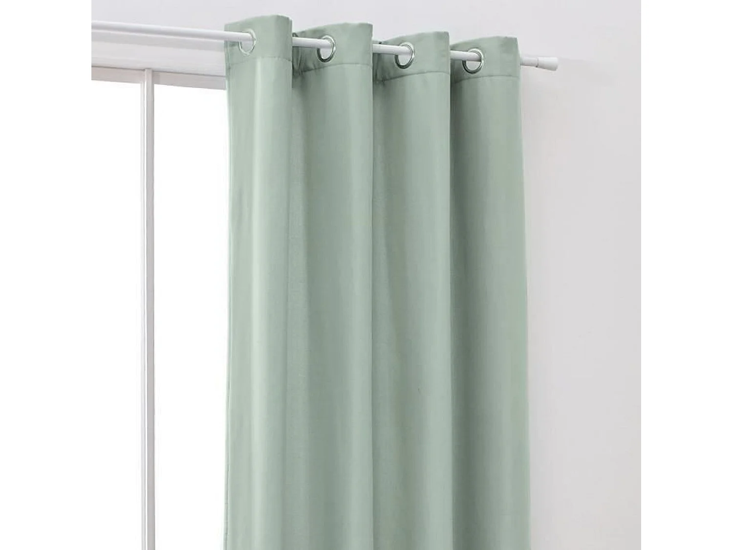 Rideau occultant prêt-à-poser, 100% polyester. Turquoise