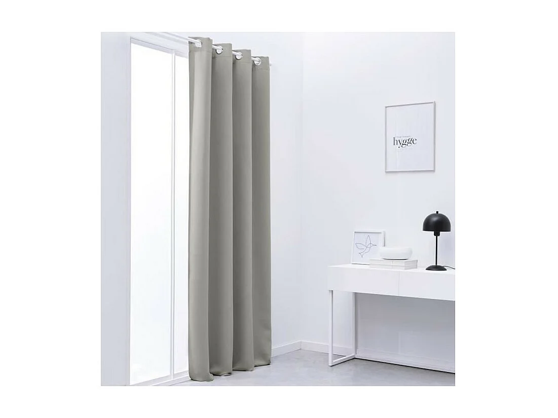 Verdunkelungsvorhang mit Ösen Uni Beige 140 x 240 cm