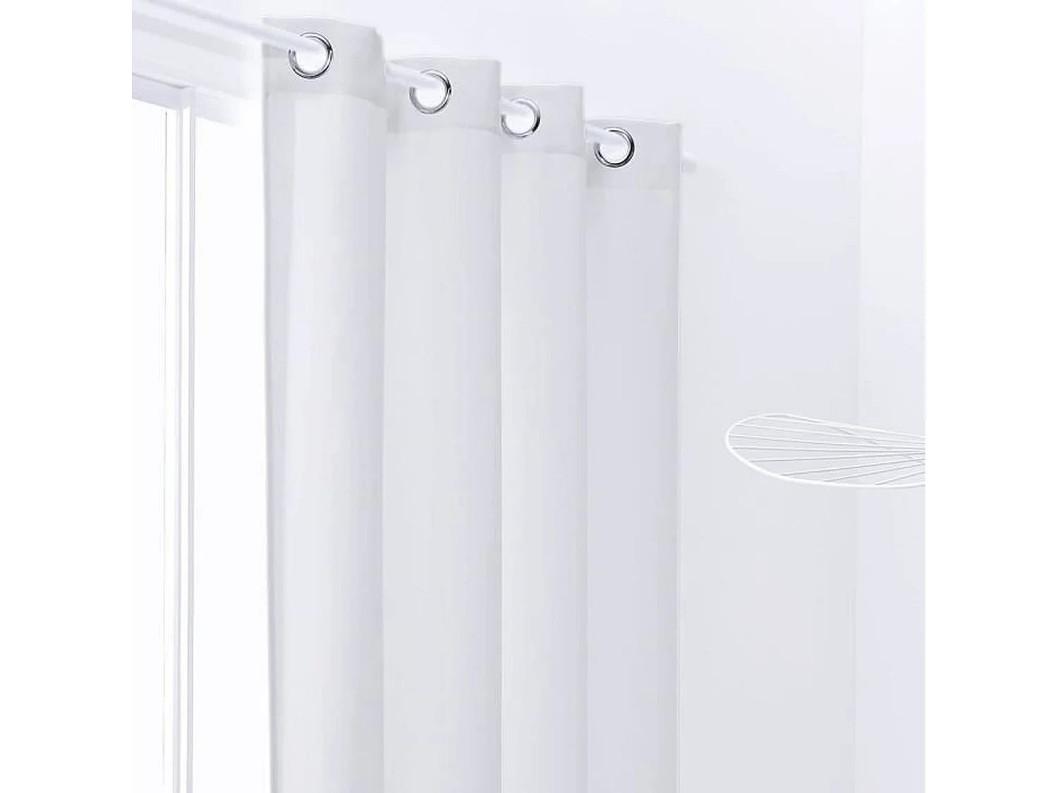 Rideau occultant prêt-à-poser 100% polyester Blanc