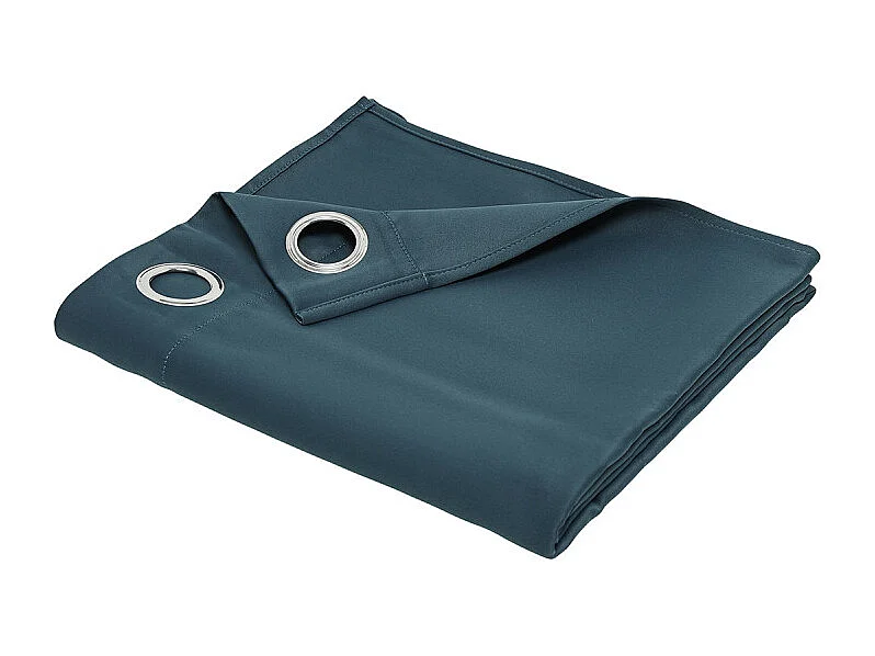 Rideau occultant prêt-à-poser 100% polyester Bleu Pétrole