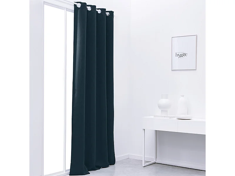 Verduisterend gordijn, 100% polyester. Petrol Blauw