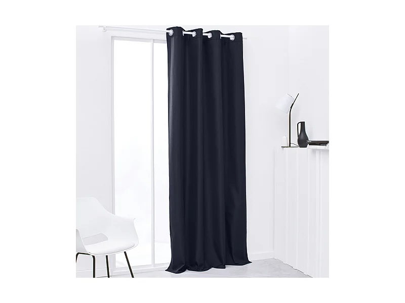 Rideau thermo-protecteur 100% polyester. Marin