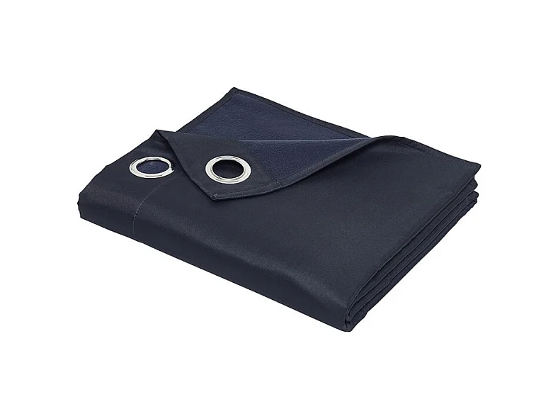 Cortina confeccionada termo protectora, 100% poliéster. Marino