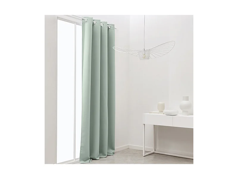 Rideau thermo-protecteur 100% polyester. Turquoise