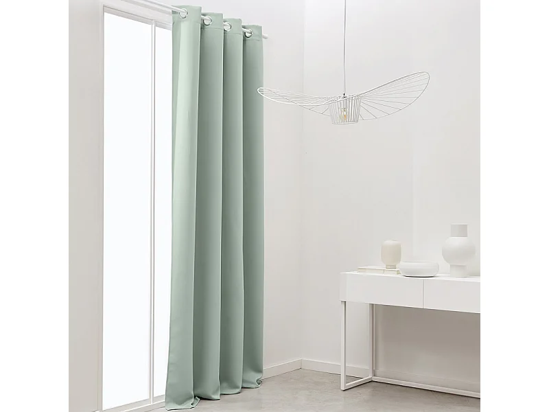 Rideau thermo-protecteur 100% polyester. Turquoise