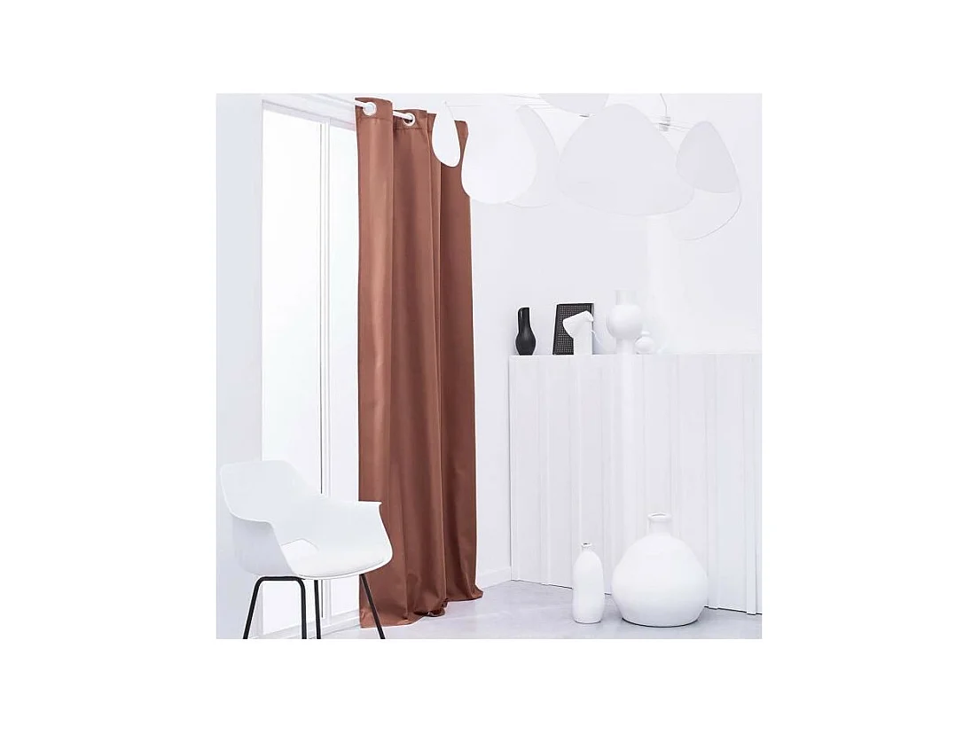 Rideau thermo-protecteur 100% polyester. Terre cuite