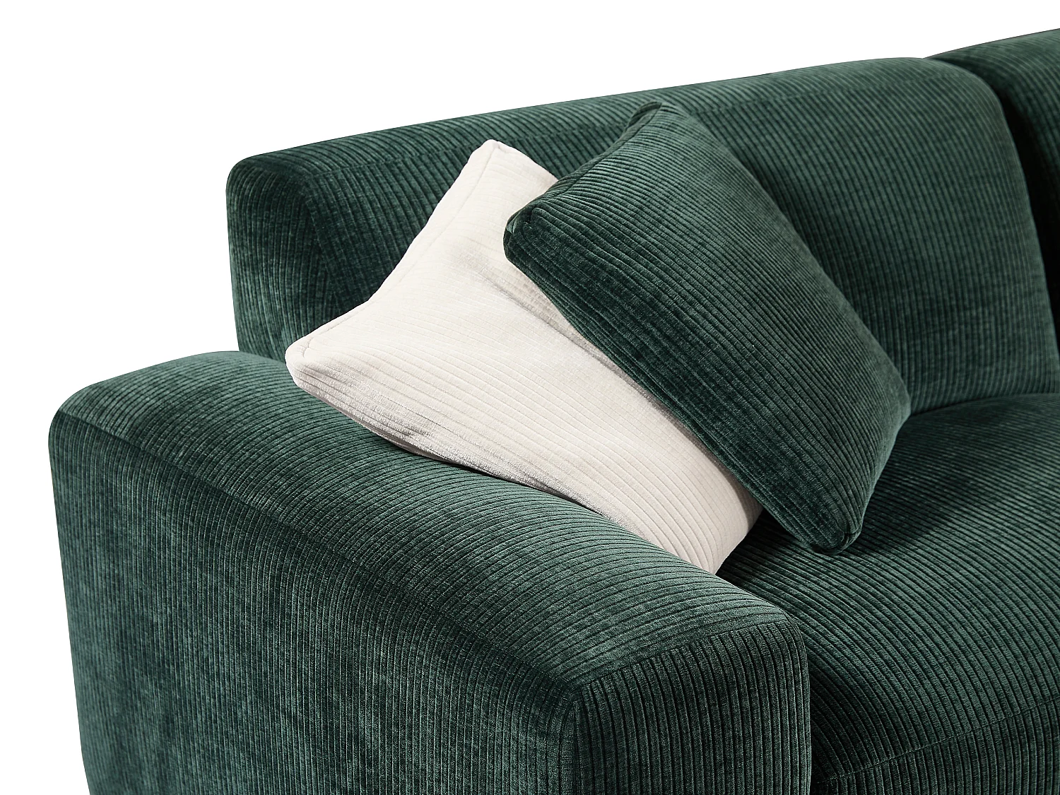 Ecksofa & Hocker - Ecke links - Cord - Tannengrün - TIRONO von Maison Céphy