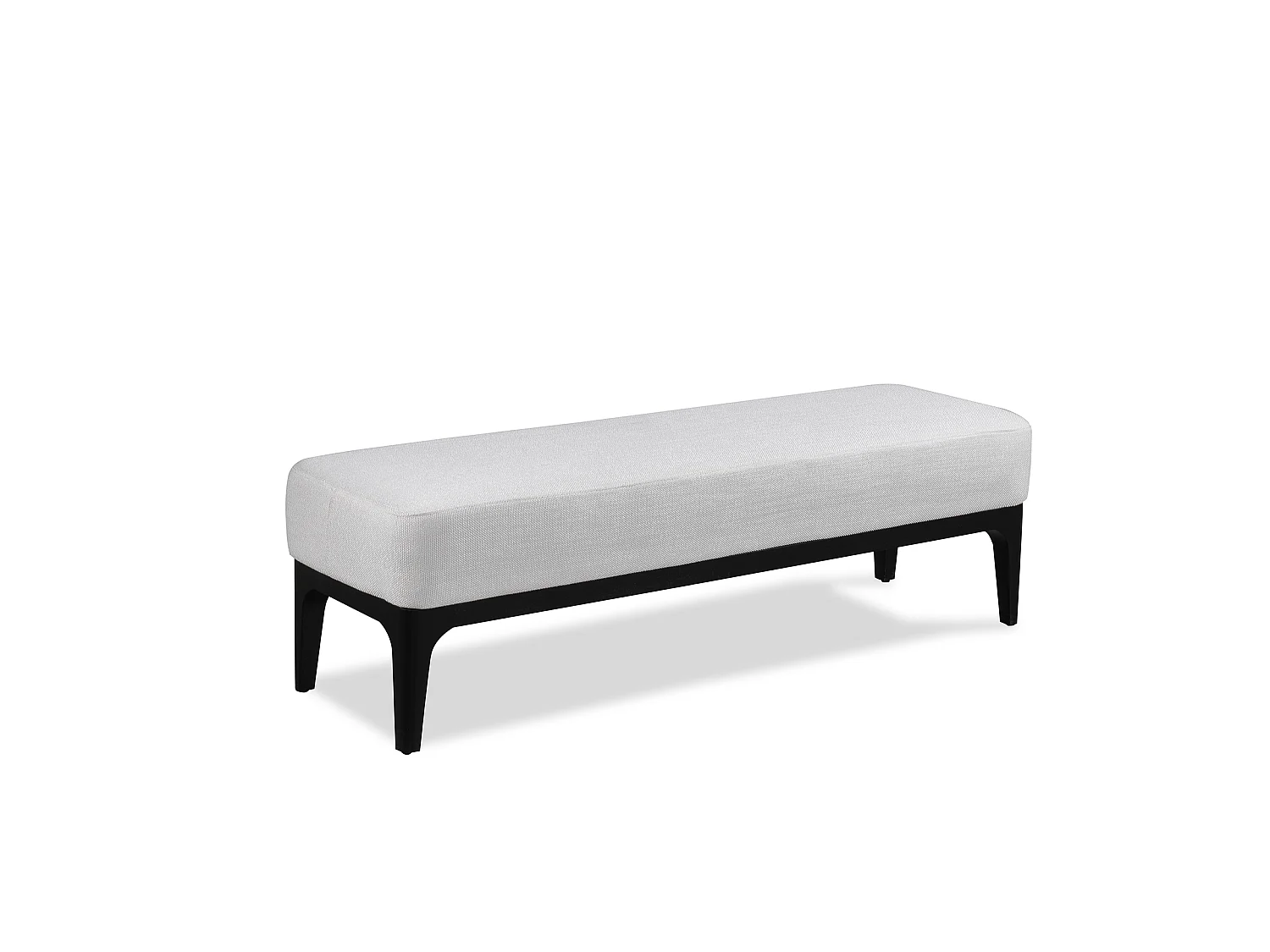 Bout de Lit Banquette Delft Pärumm Banc Rembourré en Tissu Gris Perle 153x46x46 cm