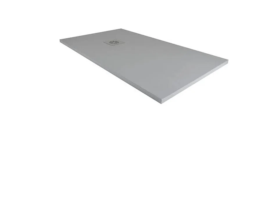 Receveur de Douche 80X120 cm Ligne Vulcano Extra Fin Gris Foncé Ral 7005 en Résine Synthétique et Poudre de Marbre Avec Drain Libre