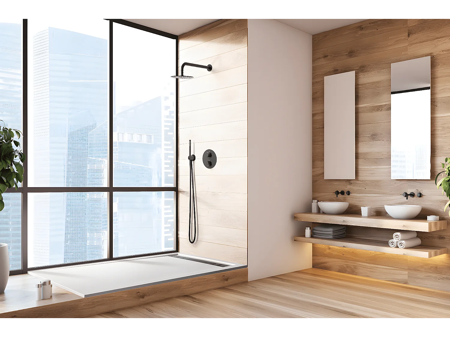 Receveur de douche 70X200 cm avec grille latérale Vulcano Line Extra Slim blanc en résine synthétique et poudre de marbre avec bonde offerte