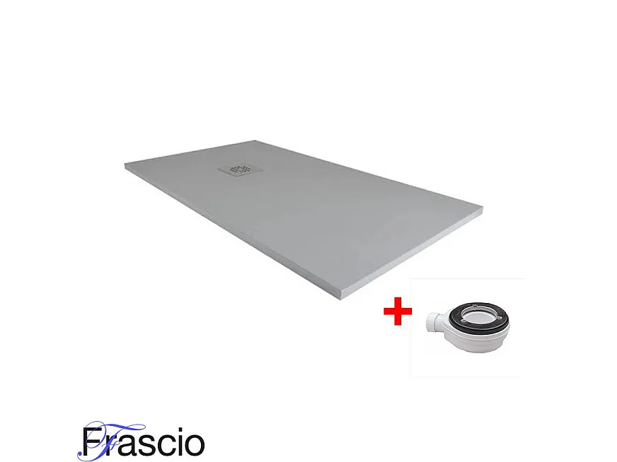 Receveur de Douche 90X180 cm Ligne Vulcano Extra Slim Couleur Gris Foncé Ral 7005 En Résine Synthétique et Poudre de Marbre Avec Bonde Gratuite