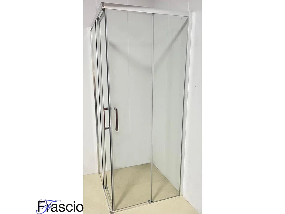 Duschabtrennung 85 x 170 cm, Ecköffnung mit erleichtertem Einstieg, Höhe 200 cm, aus gehärtetem Glas