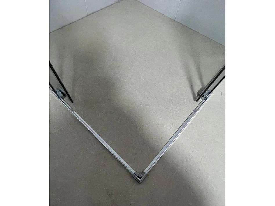 Cabine de douche 65x120 cm ouverture d'angle avec entrée facilitée hauteur 200 cm en verre trempé