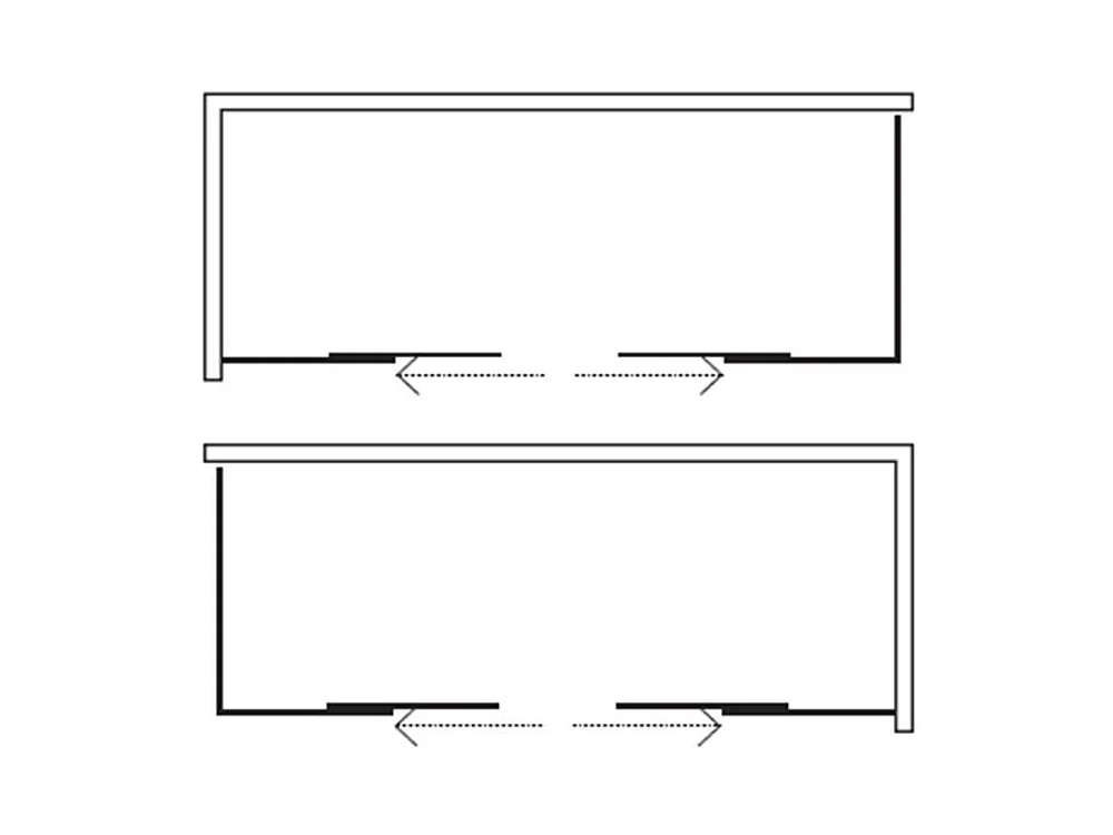 Douchewand 160x100 cm Hoog 200cm 1 Vast Kristal + Ap. 4 centrale kristallen, transparant chroomprofiel