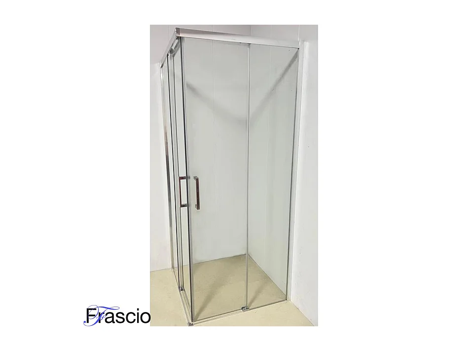 Paroi de douche 80x80 cm ouverture d'angle avec entrée facilitée hauteur 200 cm en verre trempé