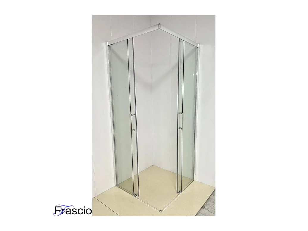 Paroi de douche 80x80 cm ouverture d'angle avec entrée facilitée hauteur 200 cm en verre trempé
