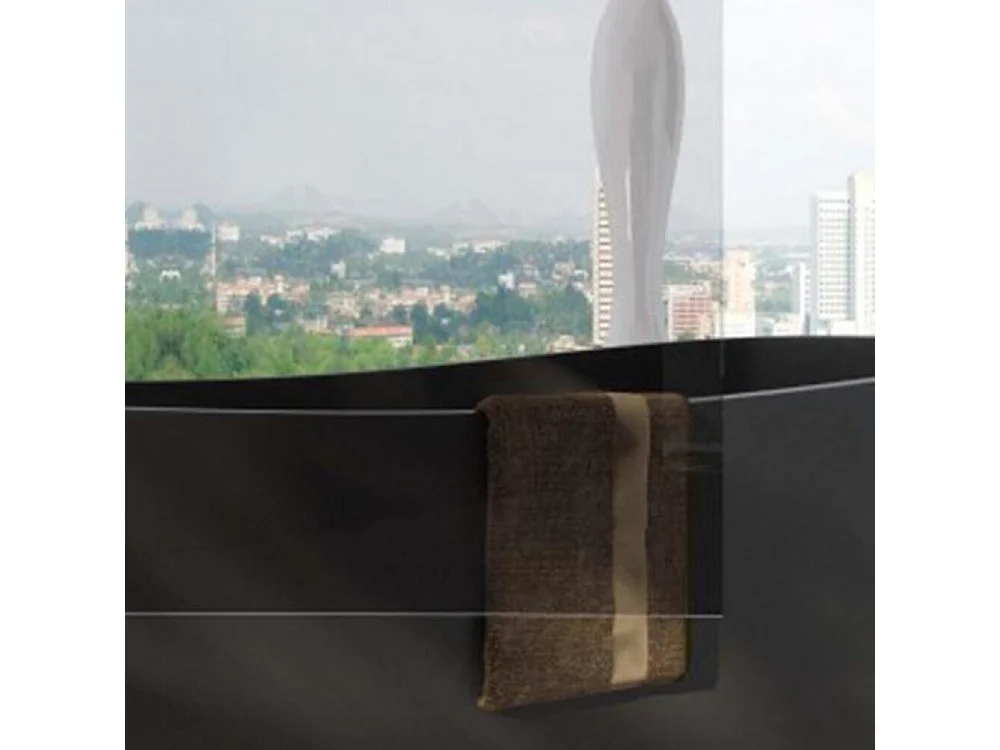 Cabine de Douche 150x70 cm Haut 200cm 1 Verre Fixe + Ap. 4 cristaux centraux, profil chromé transparent