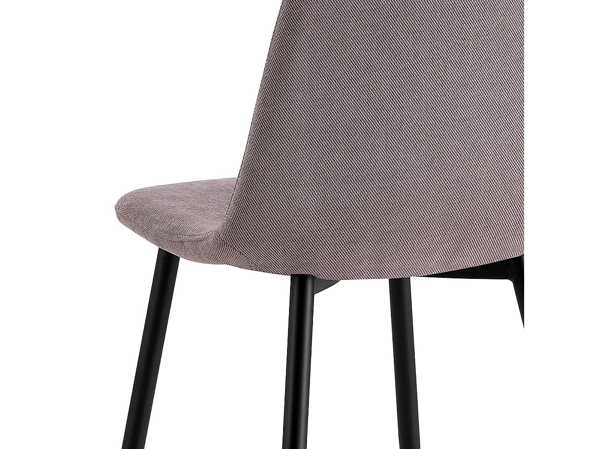 WeHome - Bella Chairs : lot de 4 chaises de salon rembourrées en tissu marron