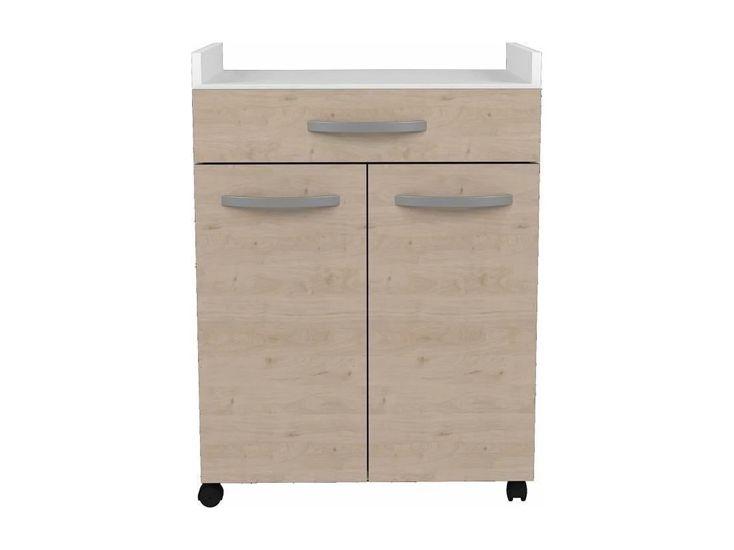 Servidor de 60 cm - 1 cajón y 1 puerta - 60 x 44 x 81 cm - Color roble