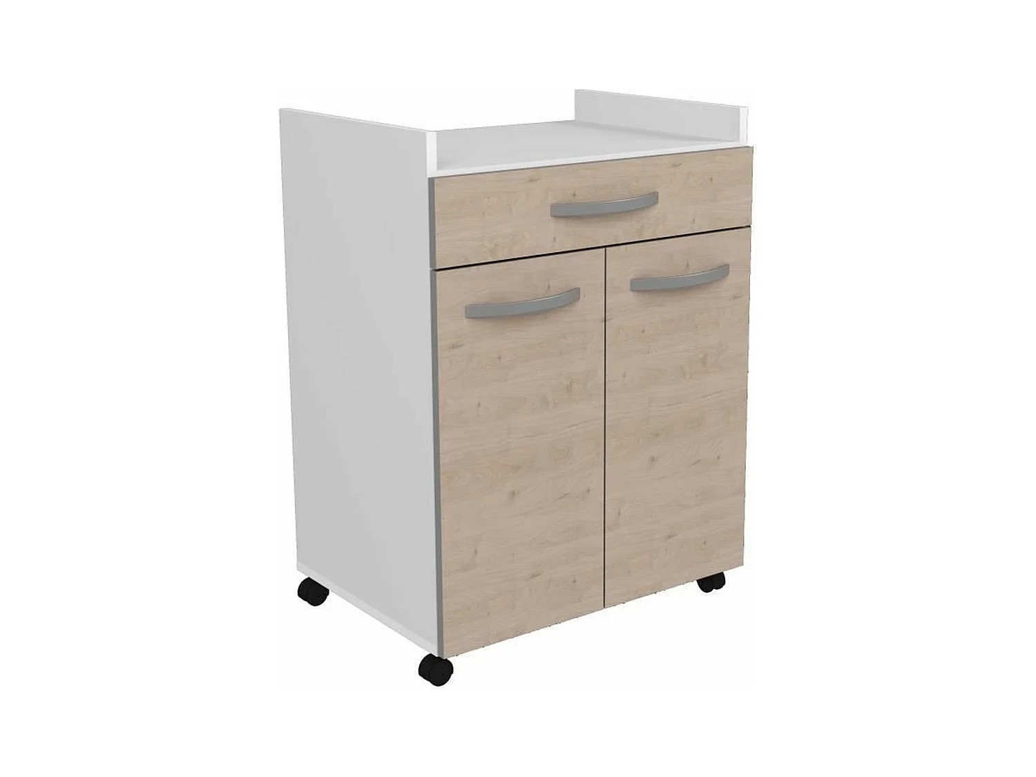Desserte de 60 cm - 1 Tiroir et 1 Porte - 60 x 44 x 81 cm - Coloris Chêne