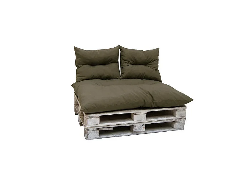 Kit paleta clásica taupe - colchón + 2 cojines de respaldo