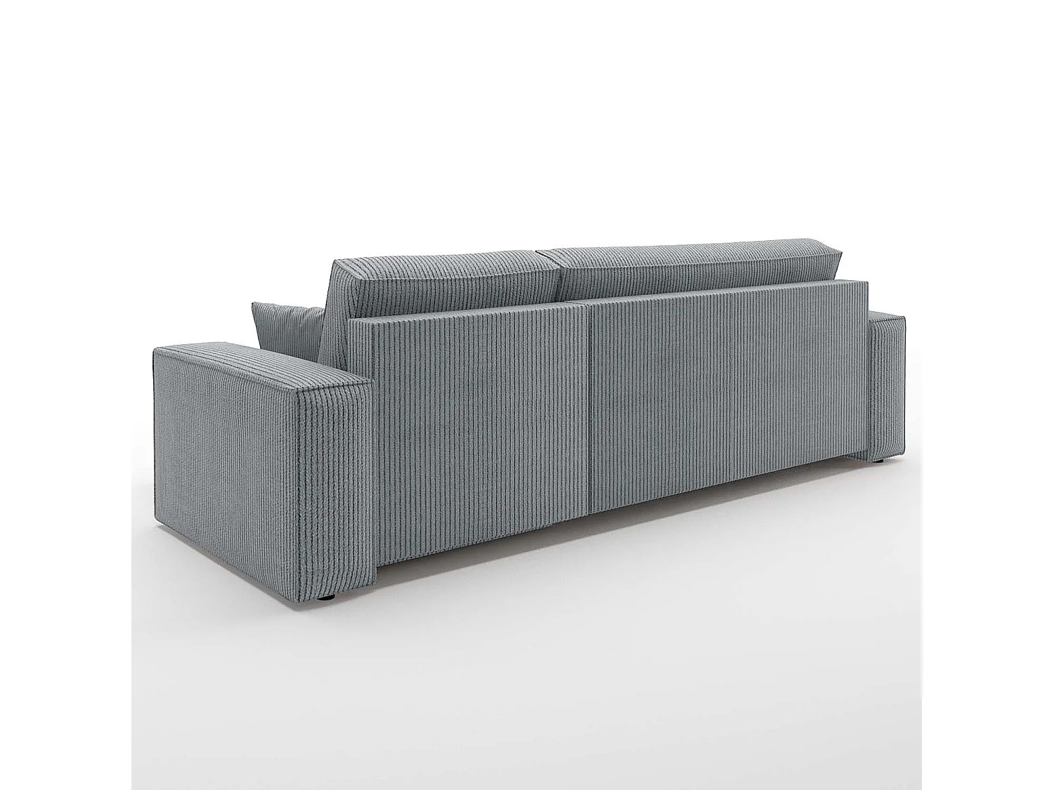Canapé d'angle convertible réversible Lorenzo en velours côtelé Gris clair