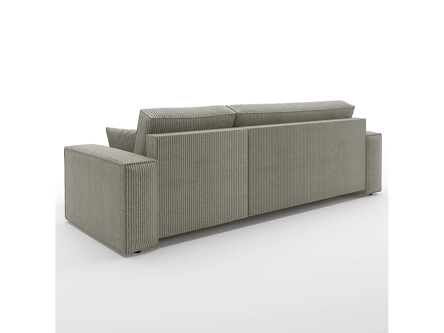 Canapé d'angle convertible coulissant 4 places réversible en velours taupe